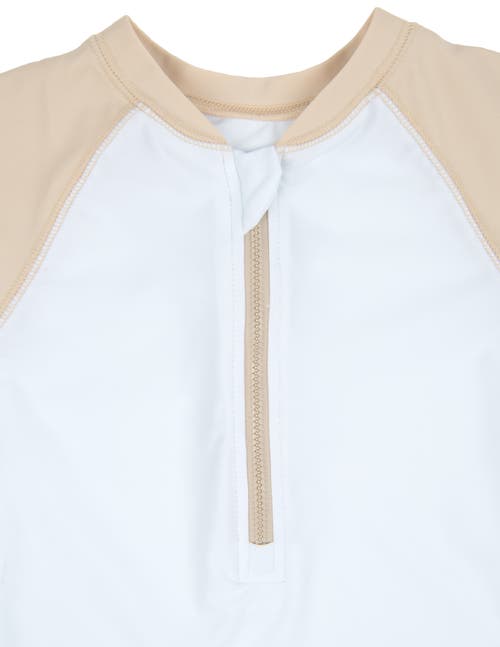 Leveret Baby One-piece Rashguard, Upf 50+ Sun Protection Swimwear In Brown