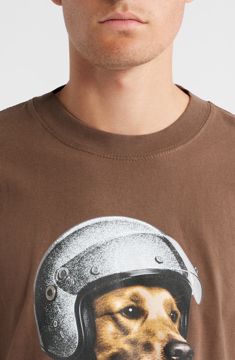 SANTO STUDIO Retriever Racing Graphic T-Shirt, Alternate, color, Holy Brown