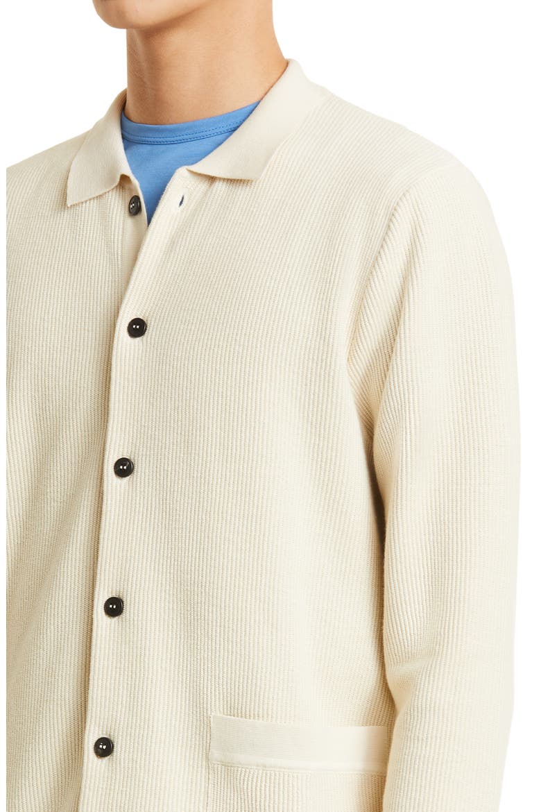 Men's Ribbed Egyptian Cotton Cardigan, Alternate, color, ECRU