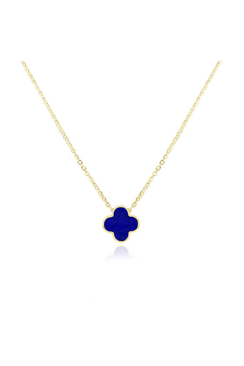 Small Lapis Single Clover Necklace, Main, color, Lapis