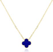 The Lovery Fine Jewelry Small Lapis Single Clover Necklace