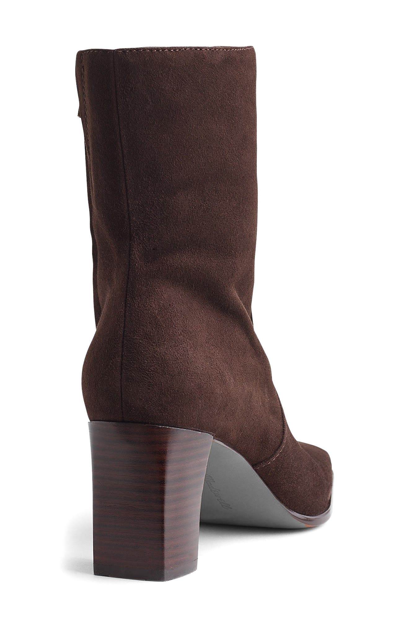 Madewell Septime Square Toe Bootie, Alternate, color, Dark Carob