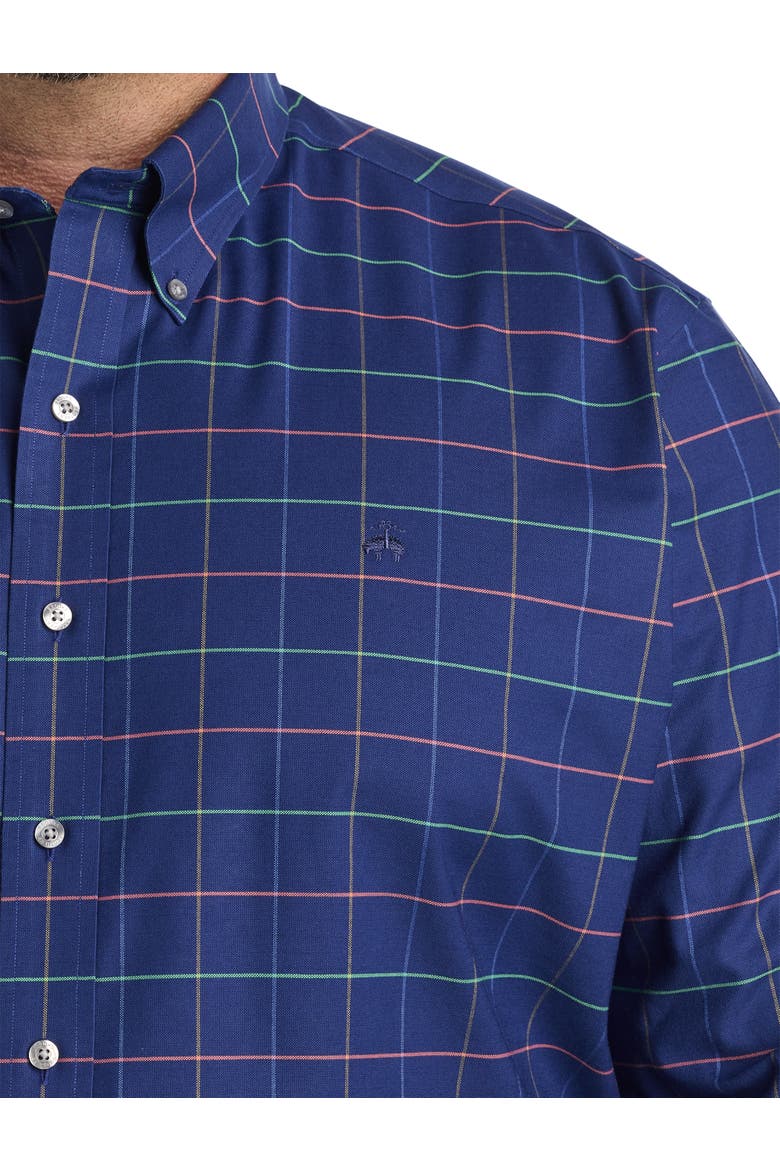 Big & Tall Non-Iron Check Sport Shirt, Alternate, color, NAVY MULTI