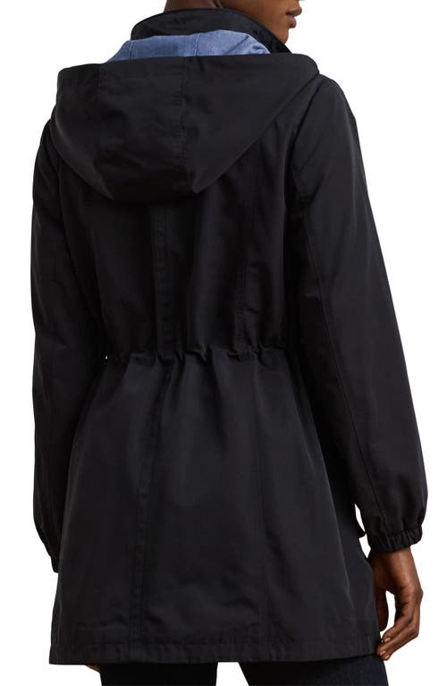 Ralph Lauren Lauren Cinch Waist Hooded Anorak Jacket In Dk Navy