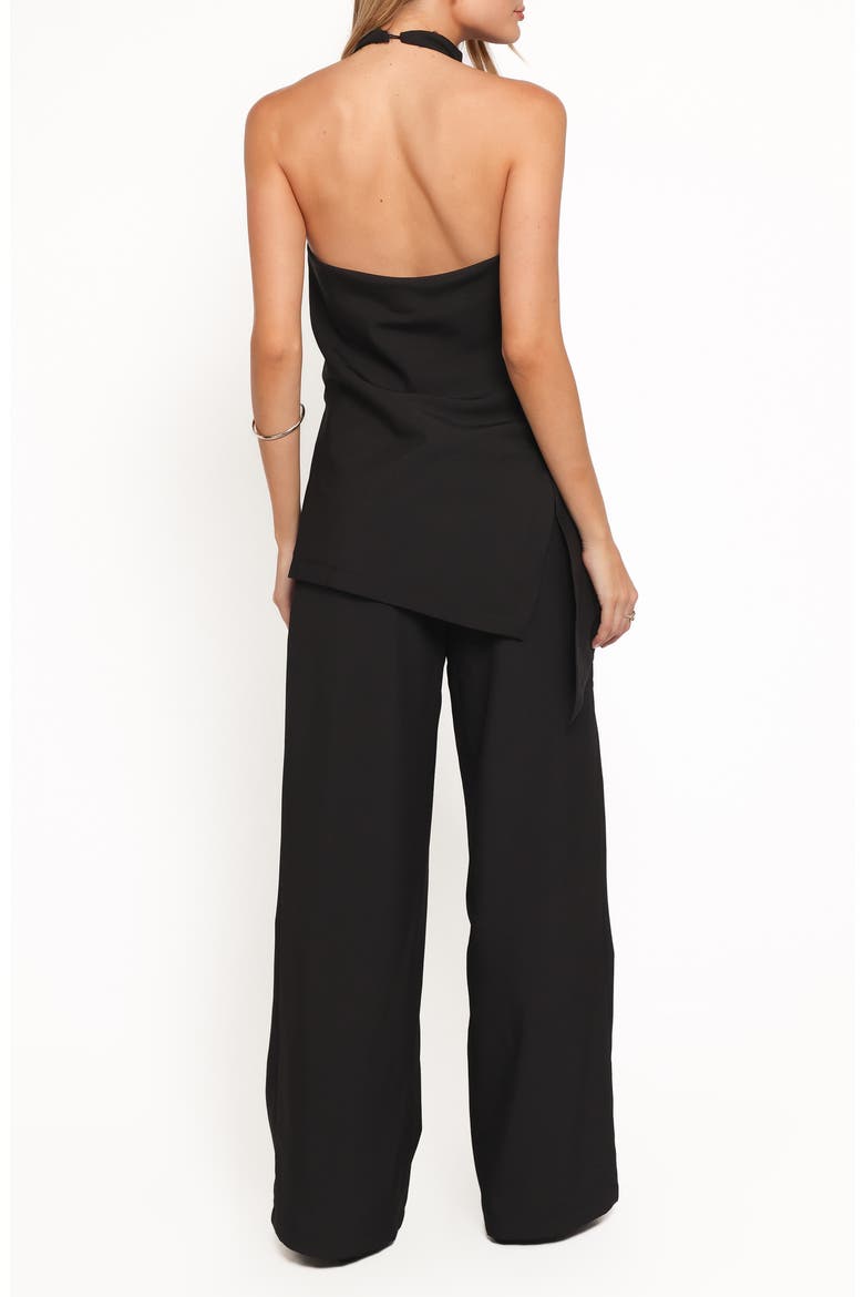 Jane Halter Top & Wide Leg Drawstring Pants Set, Alternate, color, BLACK