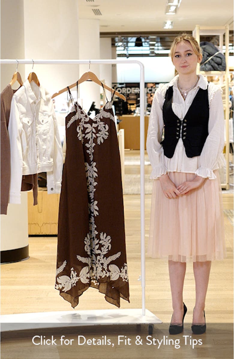 Placed Print Handkerchief Hem Dress, sales video thumbnail