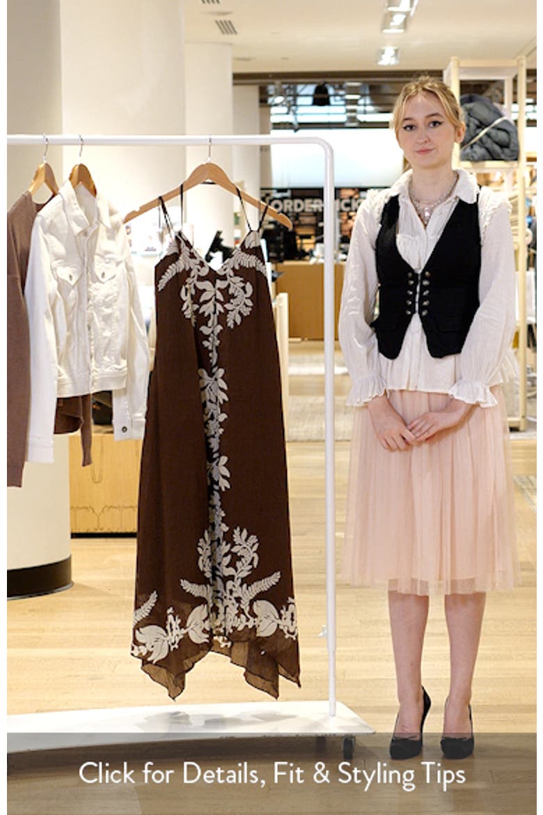 Placed Print Handkerchief Hem Dress video