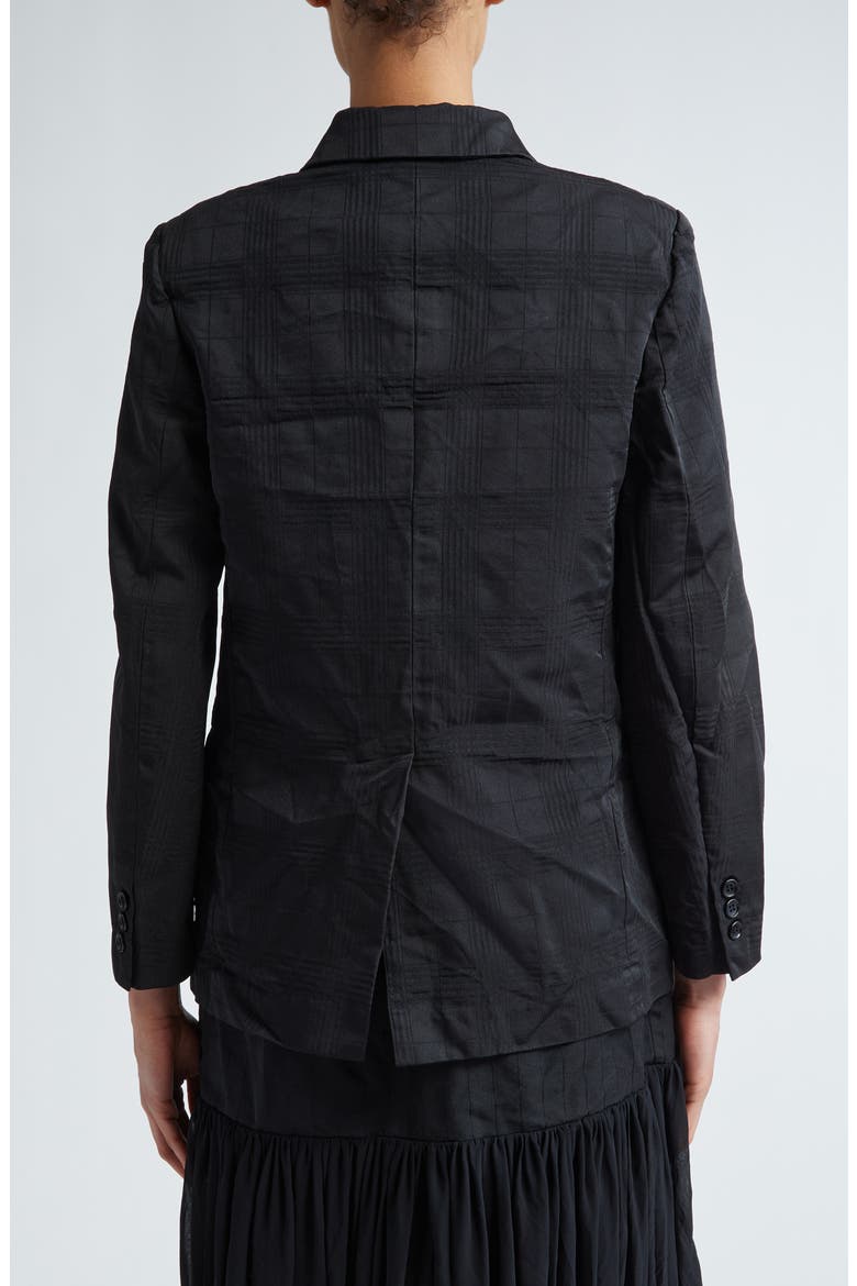 Jacquard Check Blazer, Alternate, color, BLACK