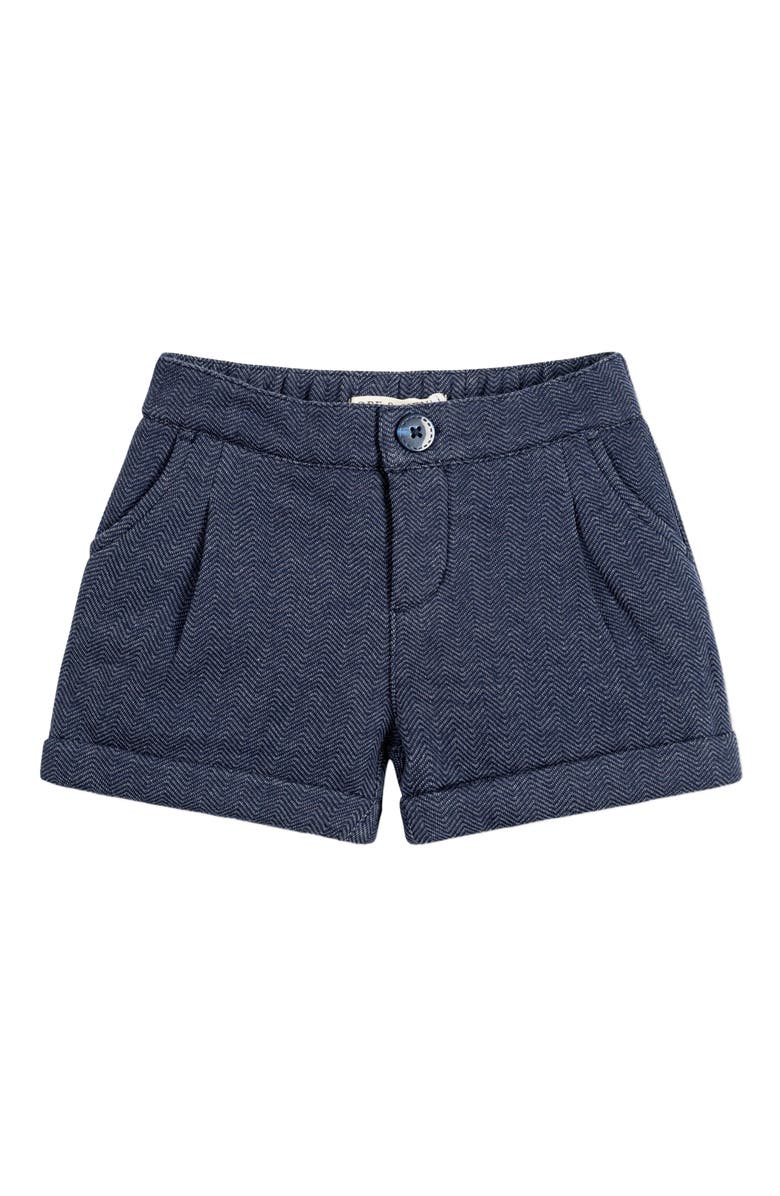 Hope & Henry Girls' Fleece Dress Short, Toddler, Alternate, color, Navy Herringbone Fleece
