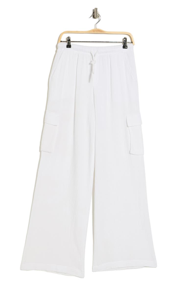Cotton Gauze Cargo Pants, Alternate, color, WHITE