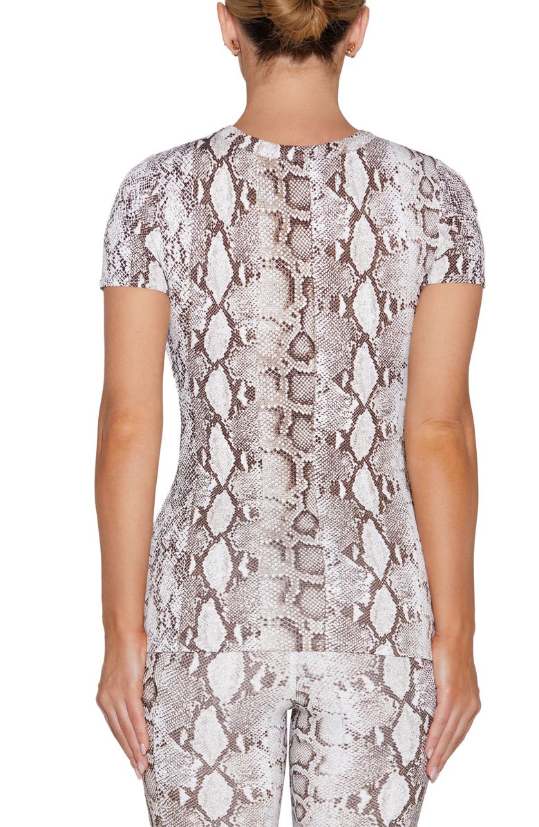 Naked Wardrobe Print Crewneck Top, Alternate, color, Nude Snakeskin