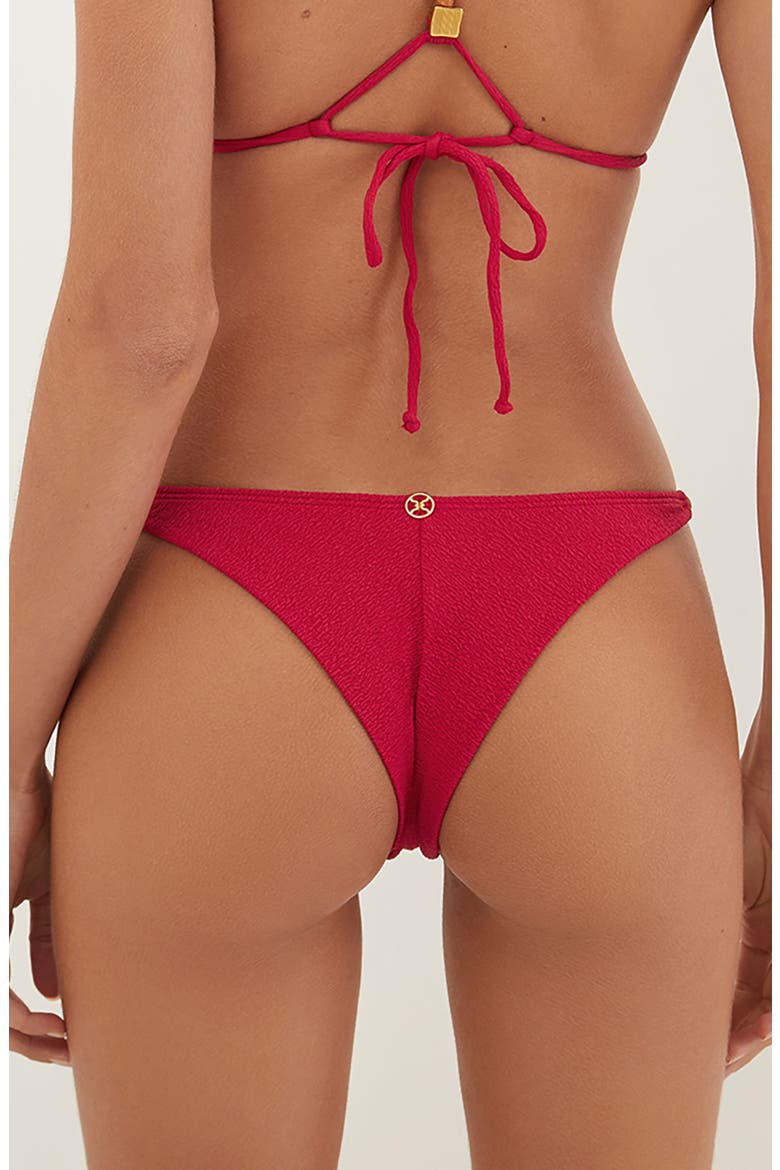Firenze Aika Double Strap Cheeky Bikini Bottoms, Alternate, color, RED