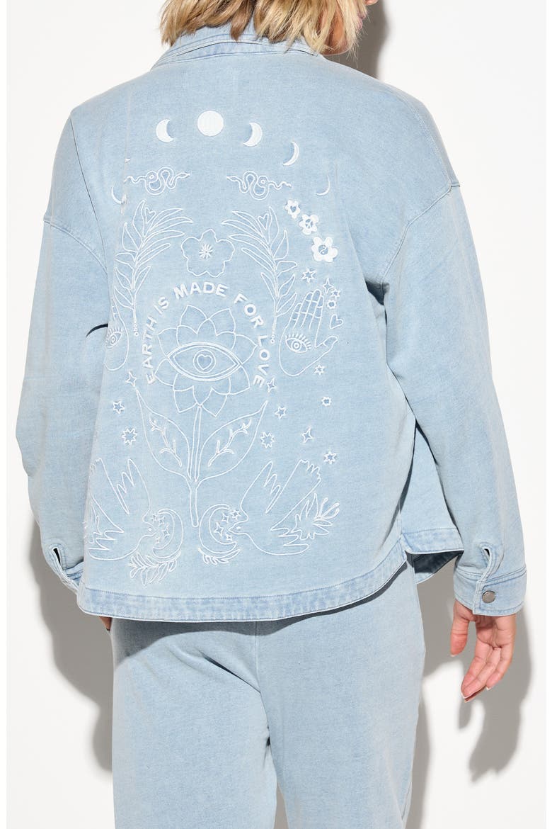 Eye Bloom Sunny Button-Up Shirt, Alternate, color, BLEACHED DENIM