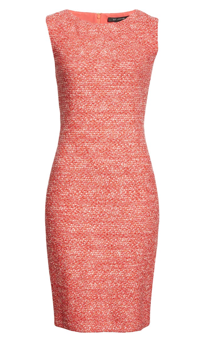 St. John Collection Marled Space Dyed Tweed Knit Dress, Alternate, color, 