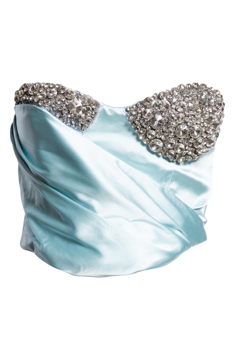 Area Crystal Cup Ruched Satin Bustier Nordstrom area-crystal-cup-ruched-satin-bustier-nordstrom