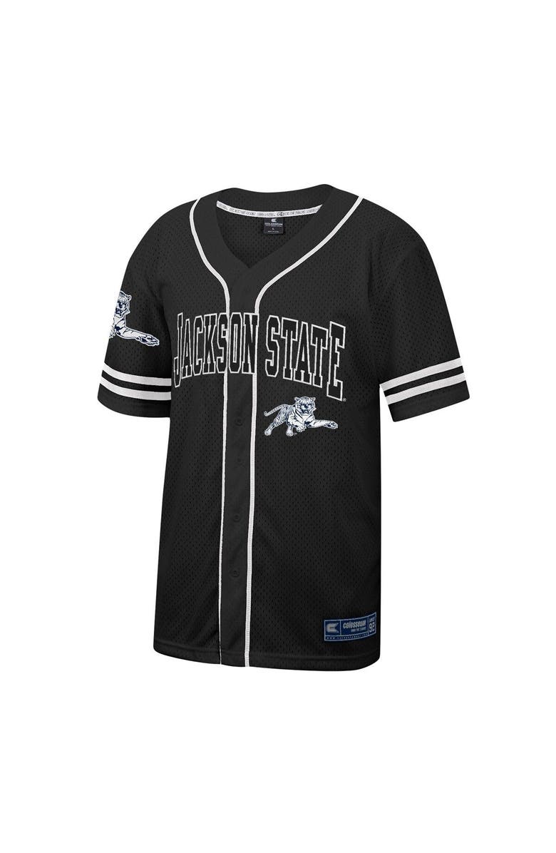 COLOSSEUM Men's Colosseum Black Jackson State Tigers Free Spirited Mesh Button-Up Baseball Jersey, Alternate, color, 