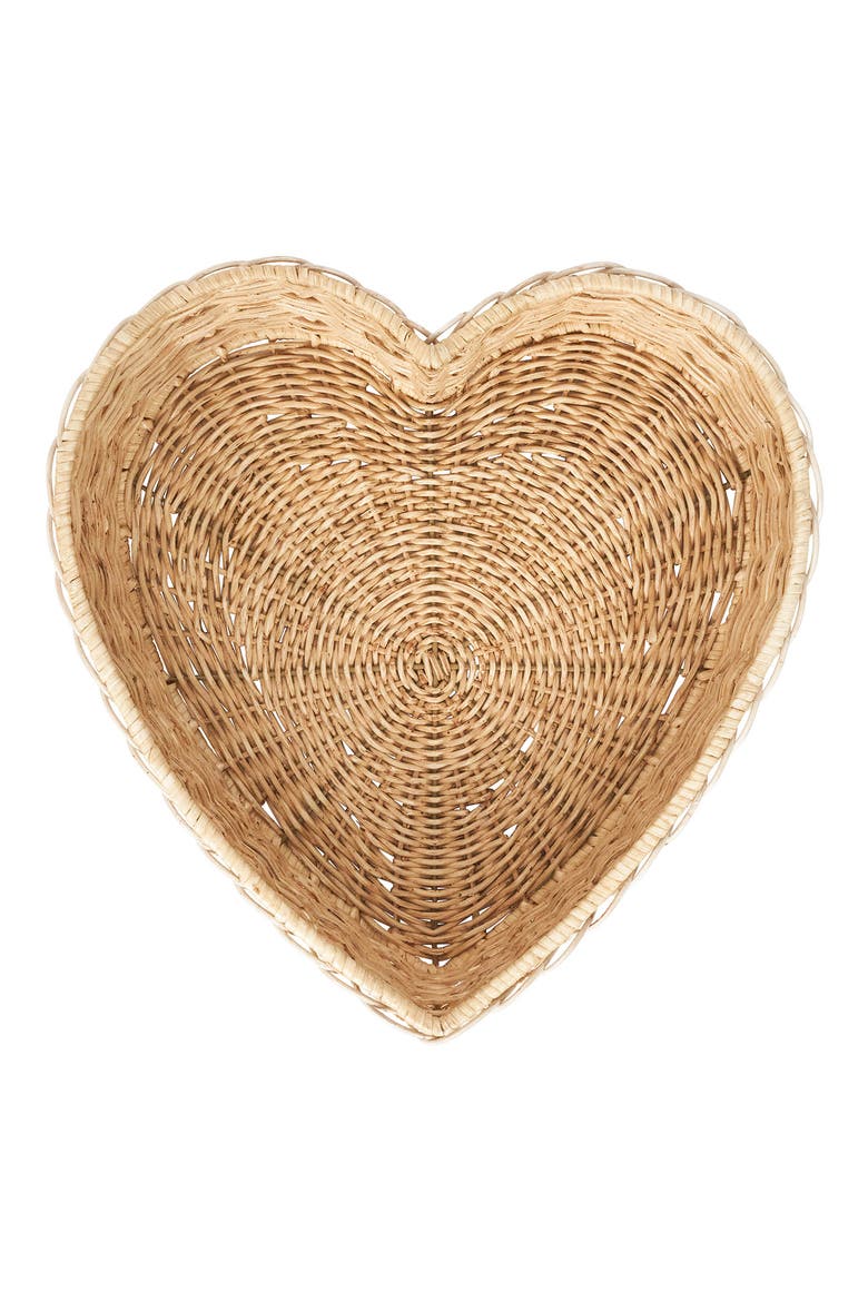 Provence Rattan Heart Tray, Main, color, WHITEWASH