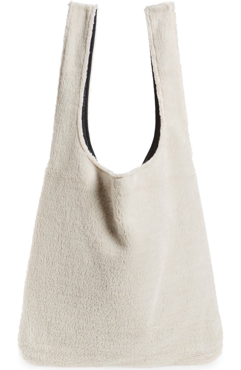 Eileen Fisher Reversible Recycled Polyester Fleece & Recycled Nylon Tote, Main, color,