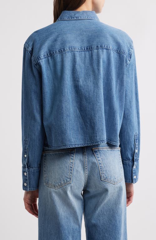 TREASURE & BOND TREASURE & BOND CHAMBRAY CROP BUTTON-UP SHIRT