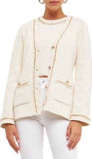 Endless Rose Trim Detail Cardigan