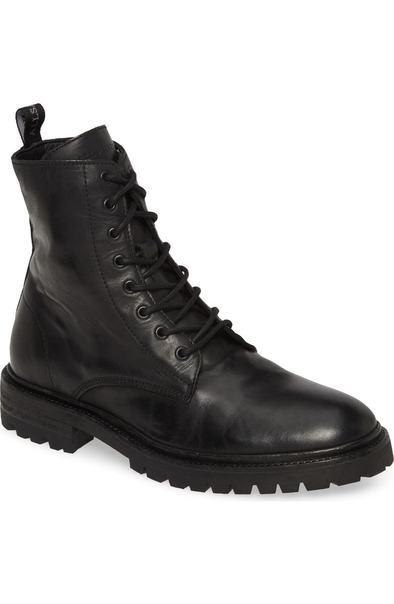 AllSaints Tobias Plain Toe Boot, Main, color, Black