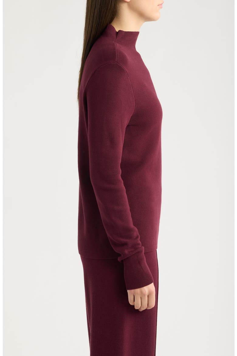 Mock Neck Long Sleeve Sweater, Alternate, color, CRANBERRY