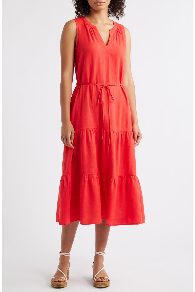 Coastal Tide Sleeveless Dress, Main, color, APPLE BLOSSOM
