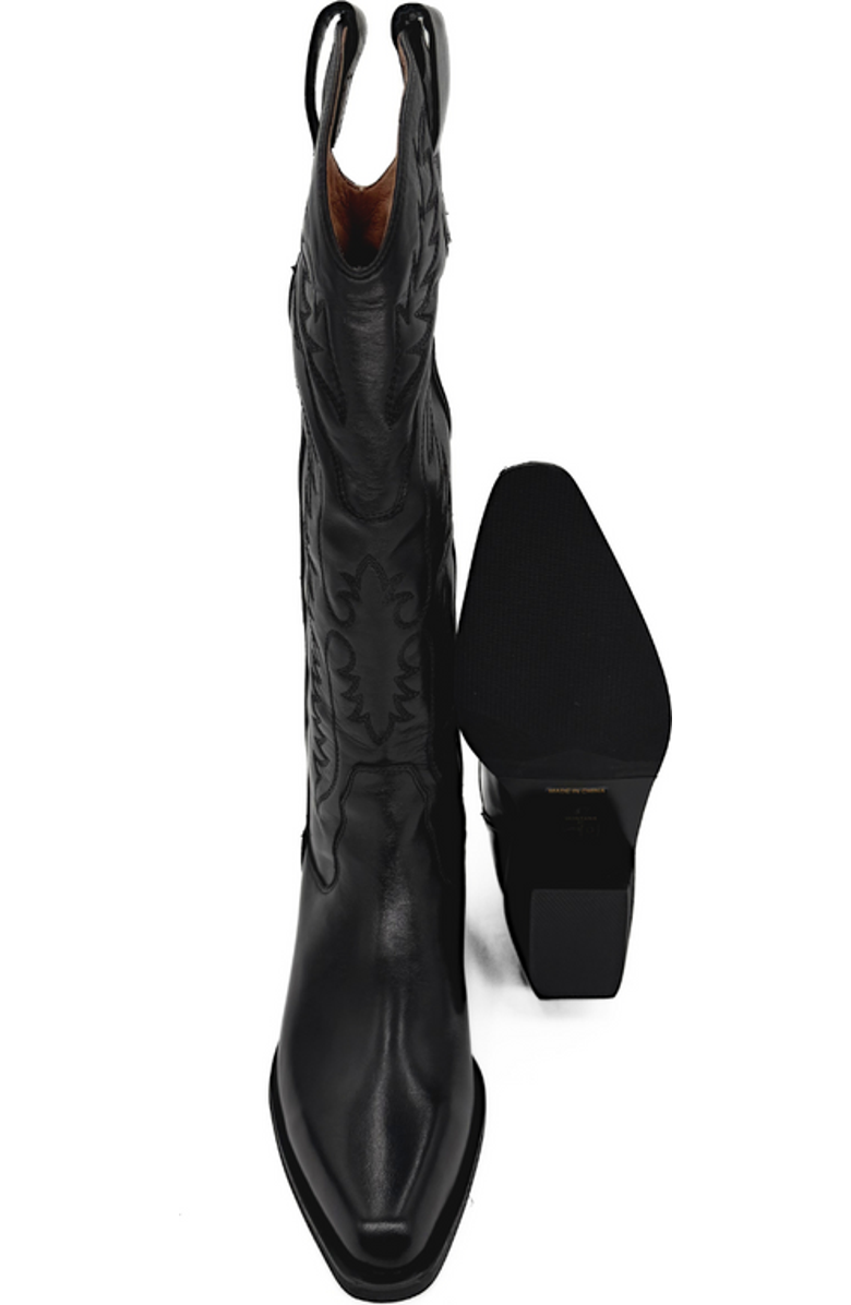 Amie Rafa Montana Leather Western Boots, Alternate, color, Black