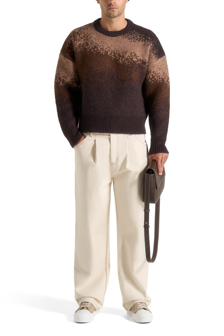 Yani Ombre Wool Crewneck Sweater, Main, color, Brown