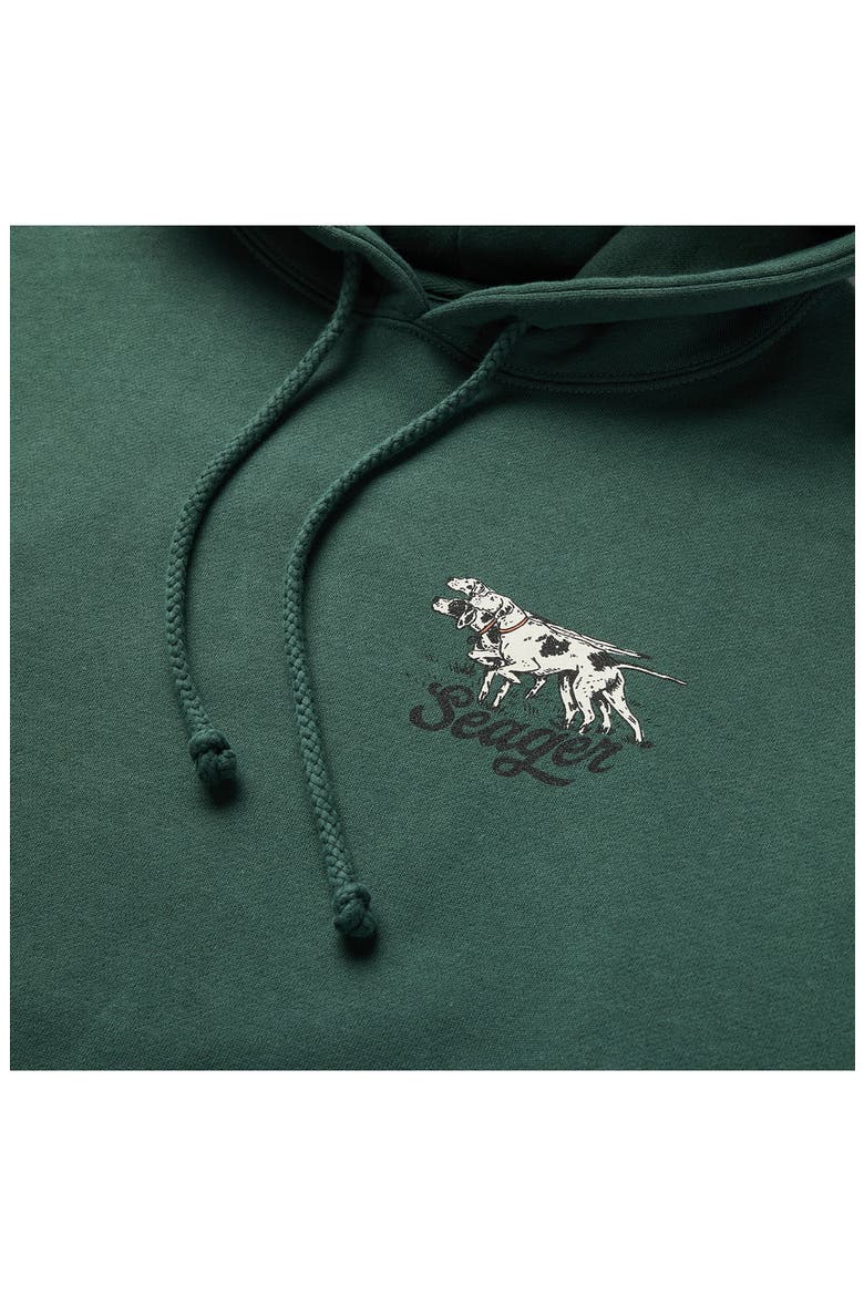 Pointed Cotton Blend Graphic Hoodie, Alternate, color, ALPINE GREEN