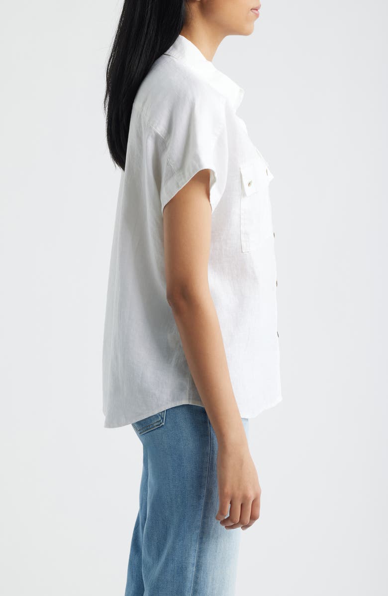 Tommy Bahama Castialina Utility Linen Button-Up Shirt, Alternate, color, White