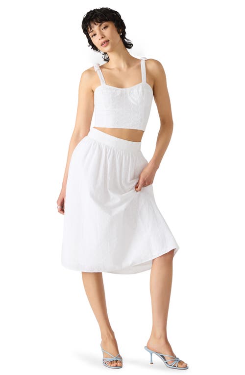 Steve Madden Carlyn Eyelet Bow Shoulder Tank In White
