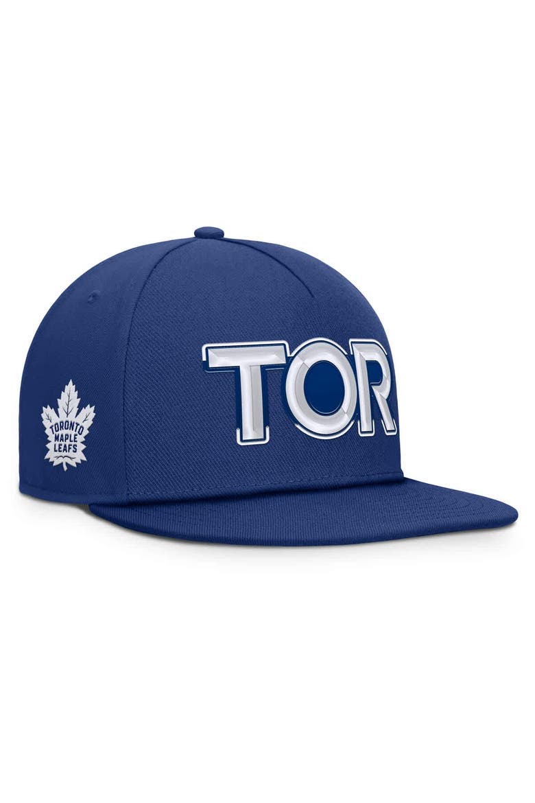 Men's Fanatics Blue Toronto Maple Leafs Authentic Pro Rink Team Code Snapback Hat, Main, color, Blue