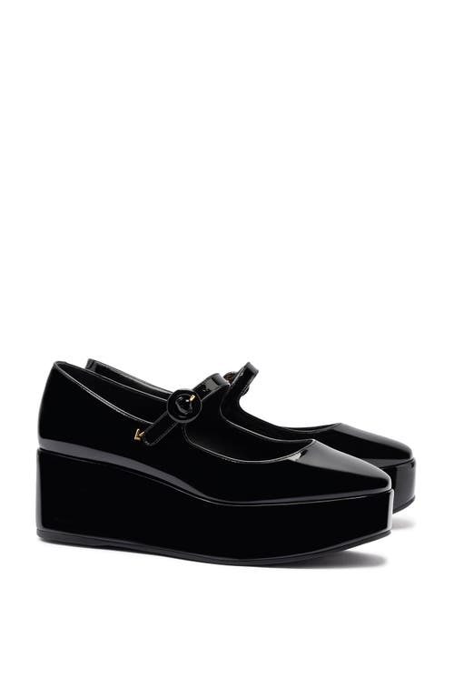 Larroude Blair Ballet Flatforms Black In Black