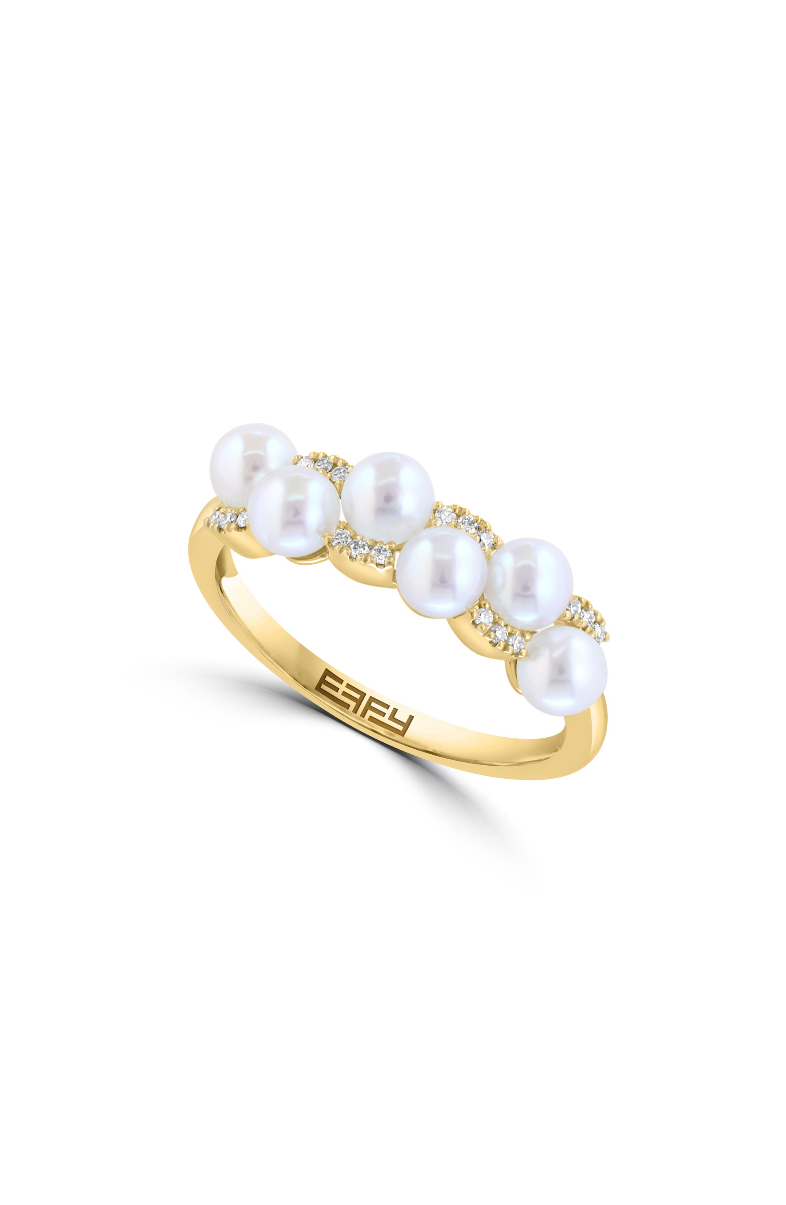 EFFY Diamond & Freshwater Pearl Ring