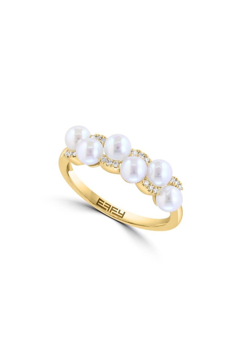 Diamond & Freshwater Pearl Ring, Main, color, 14K GOLD/ DIAMOND/ PEARL