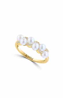 EFFY Diamond & Freshwater Pearl Ring