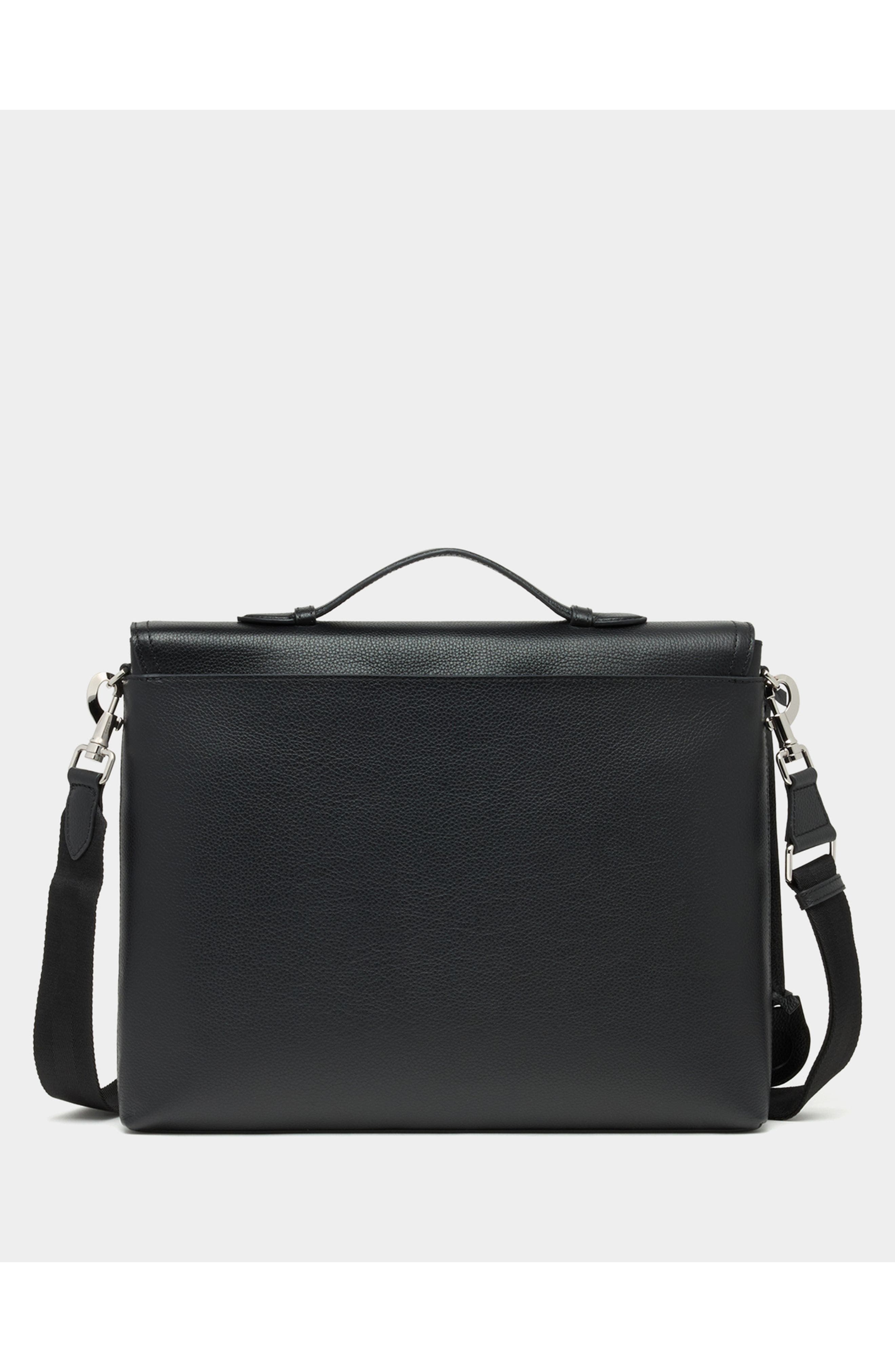 Bally Capitol Briefcase in Bovine Grained Leather, Alternate, color, Black+Palladio