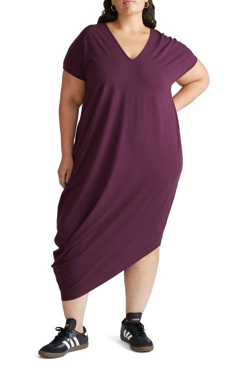 Geneva Asymmetric T-Shirt Dress (Regular & Plus)