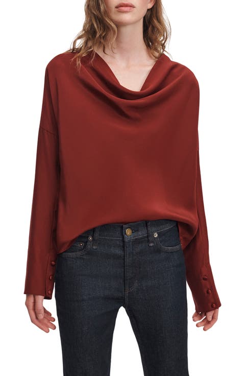 Vinnie Cowl Neck Silk Top