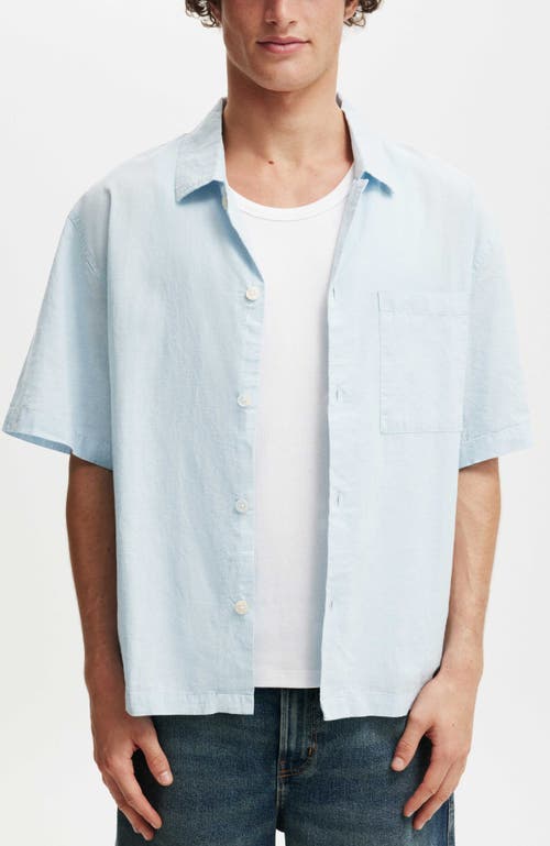 Cotton On Eli Linen Blend Short Sleeve Shirt In White