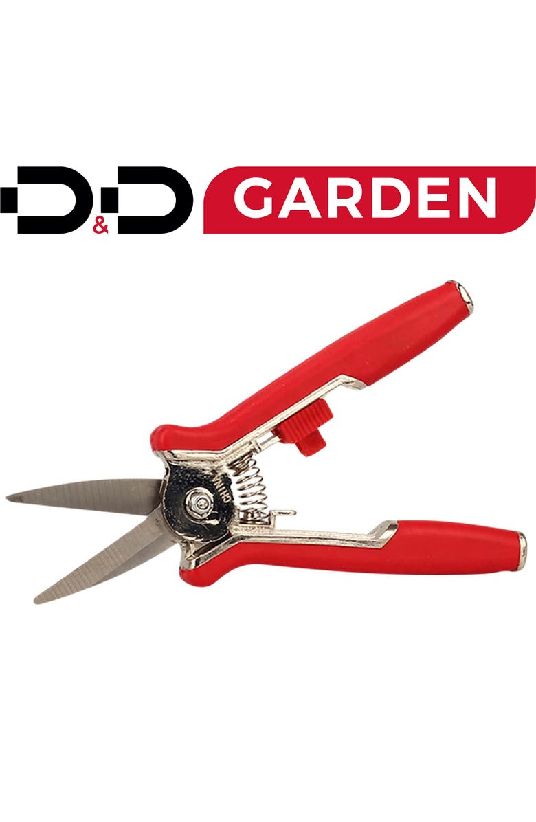 D&D Garden 6 Inch Floral Shears Sharp Blades, Comfort Grips, Trimming Tool, Plants, Alternate, color, Red