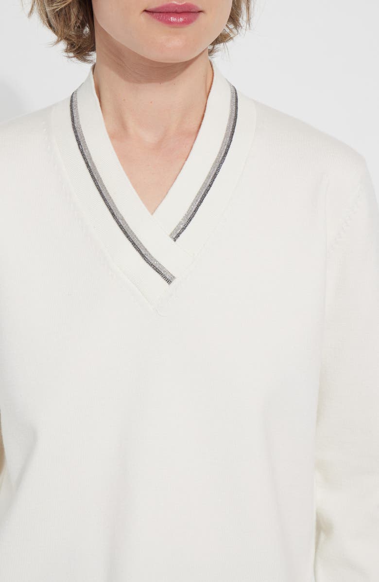 Lysse Noelle Embellished Sweater, Alternate, color, Snow White