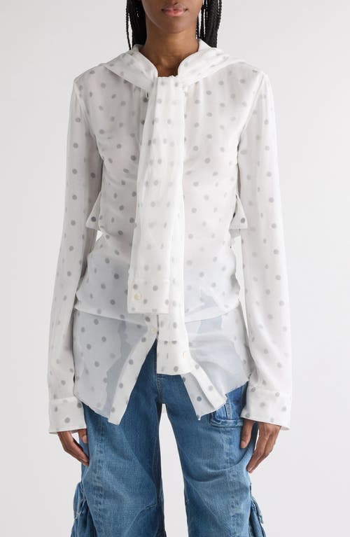 Shop Acne Studios Tow Polka Dot Georgette Shirt In Black/white