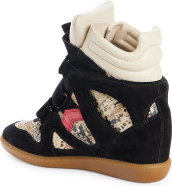 Bekett Hidden Wedge Mixed Media High Top Sneaker