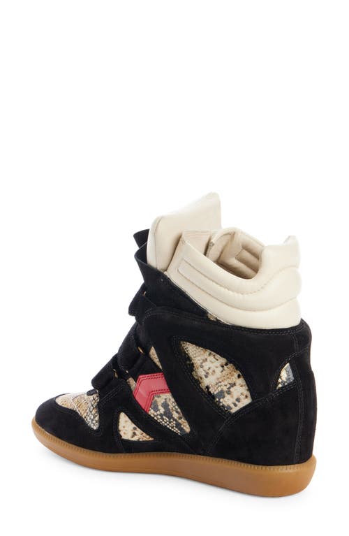 Isabel Marant Bekett Hidden Wedge Mixed Media High Top Sneaker
