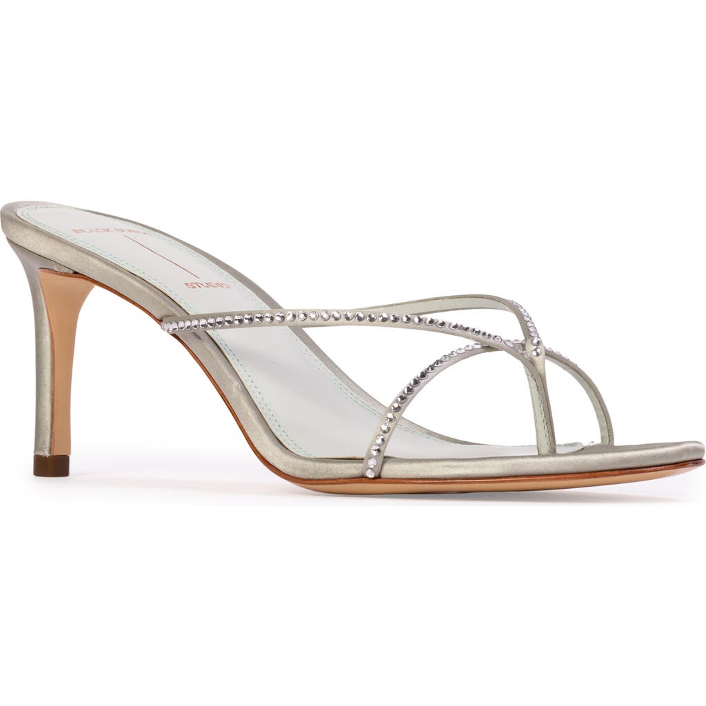 Black Suede Studio Jade Slide Sandal In Mint Embellished