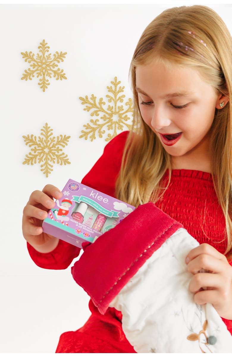 Klee Naturals Elves' Sleds - Kids' Holiday Nail Polish and Lip Shimmer Set, Alternate, color, Multi