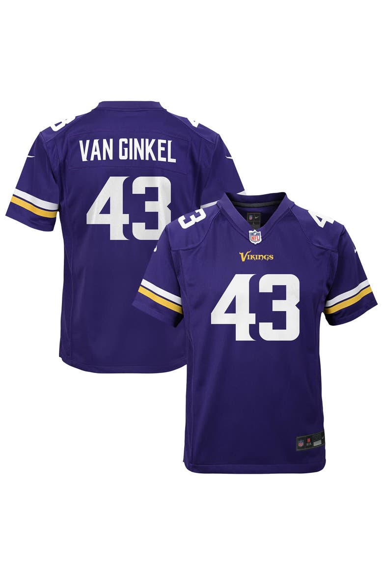 Youth Nike Andrew Van Ginkel Purple Minnesota Vikings Youth, Main, color, Purple