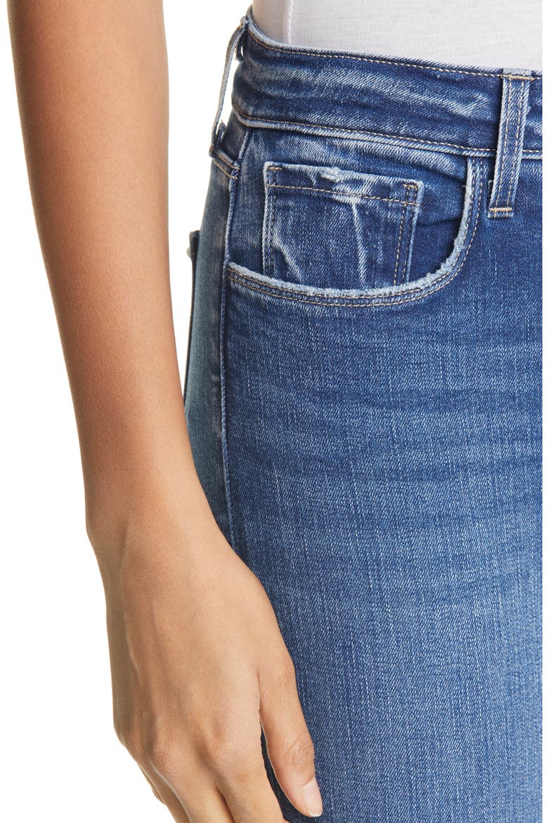 Kendra Raw Hem Crop Flare Leg Jeans, Alternate, color, LAREDO